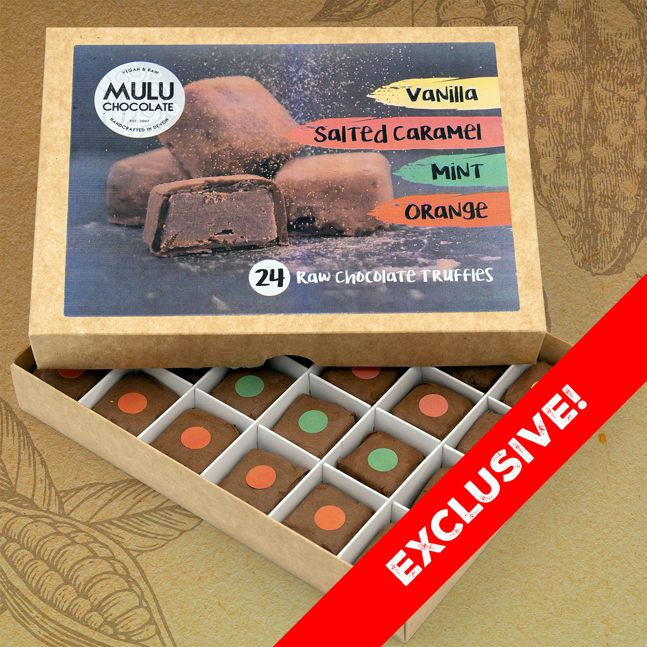 Truffle Box – Flavour Selection (Vanilla, Salted Caramel, Mint & Orange)